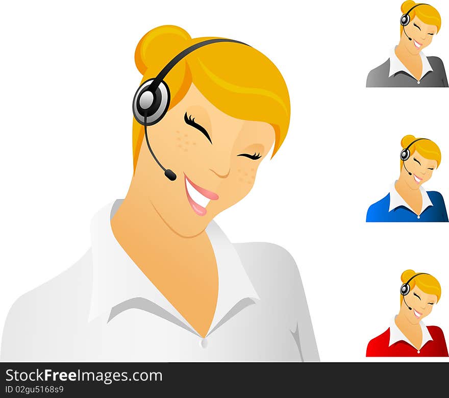 Smiling call center representative