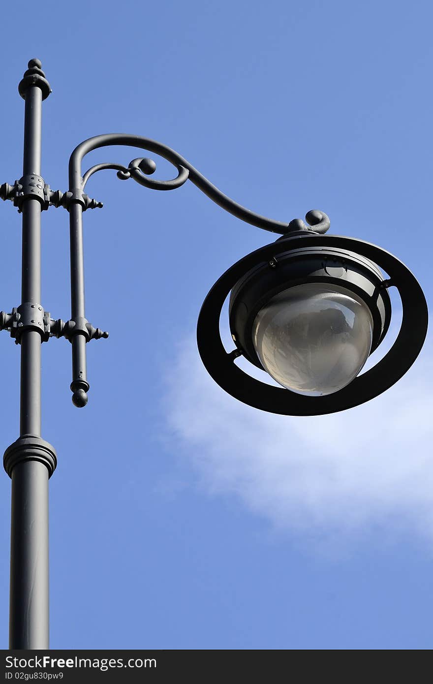 Closeup with street lamp