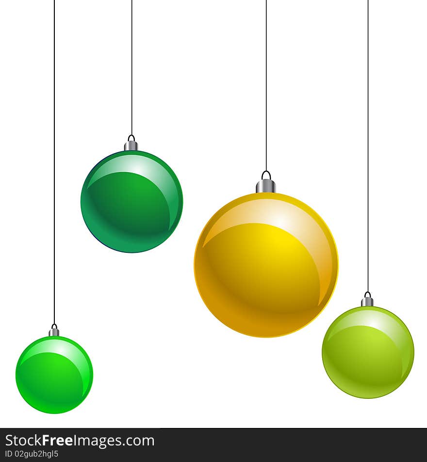 Four green balls