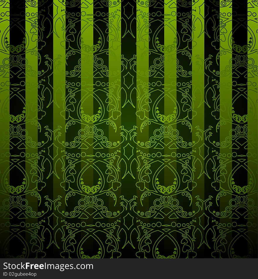 Illustration of black and green wallpaper