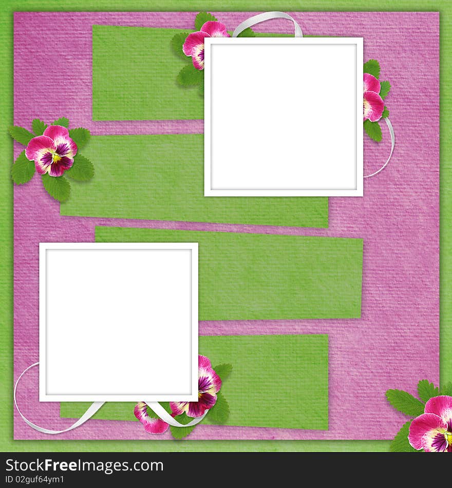 Card for the holiday  with flowers on the abstract background