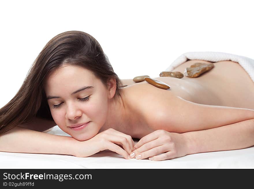 Beauty girl spa on white background