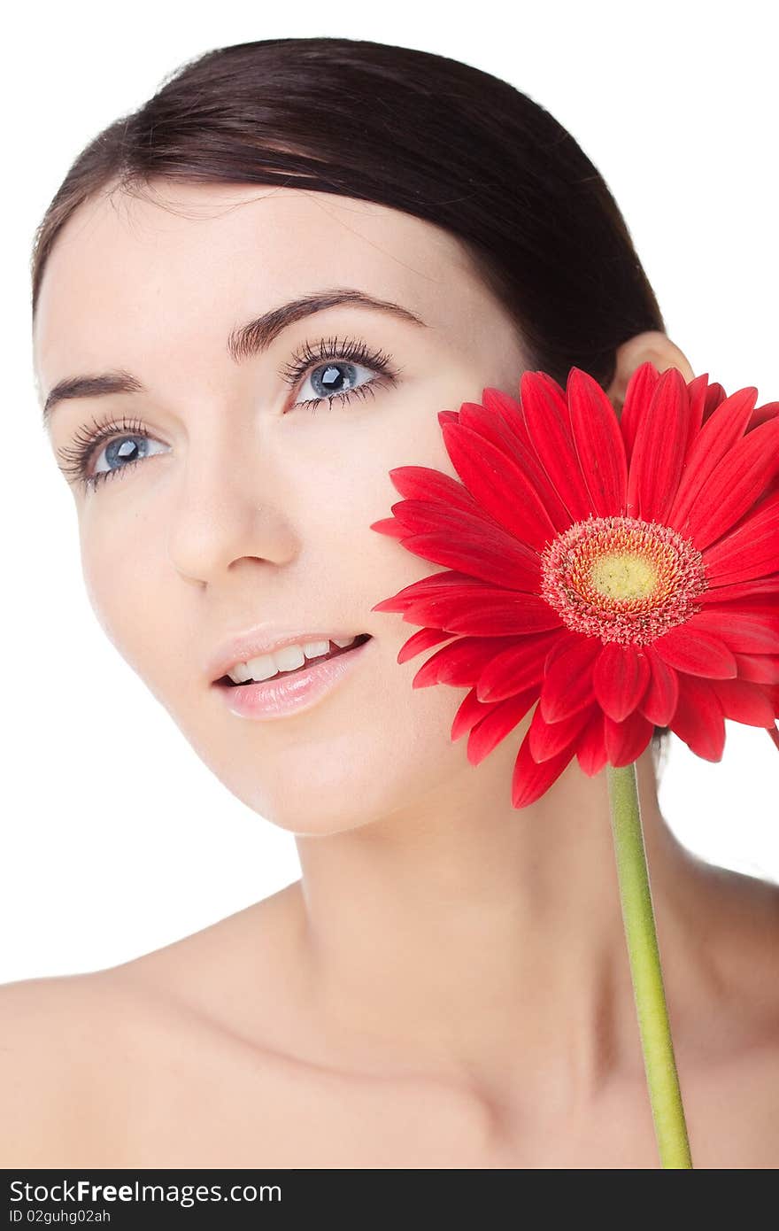 Beauty woman closeup portrait isolated on white background