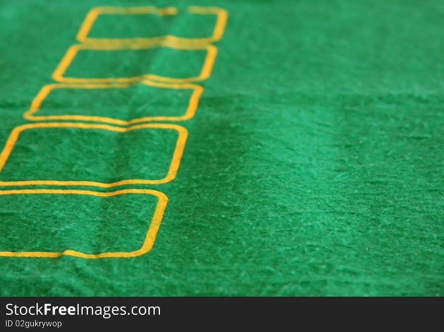 Close-up of a Texas hold`em poker table