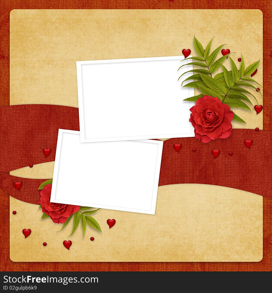 Card for the holiday with flower