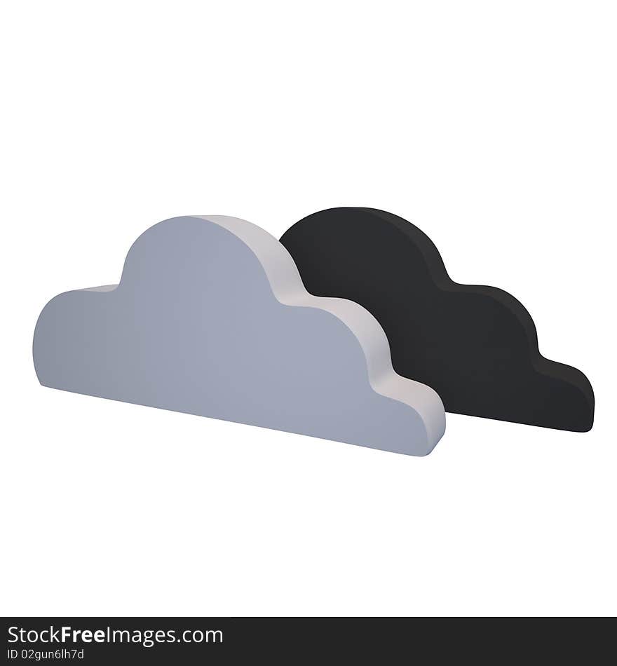 3d rendering cartoon cloud with white background