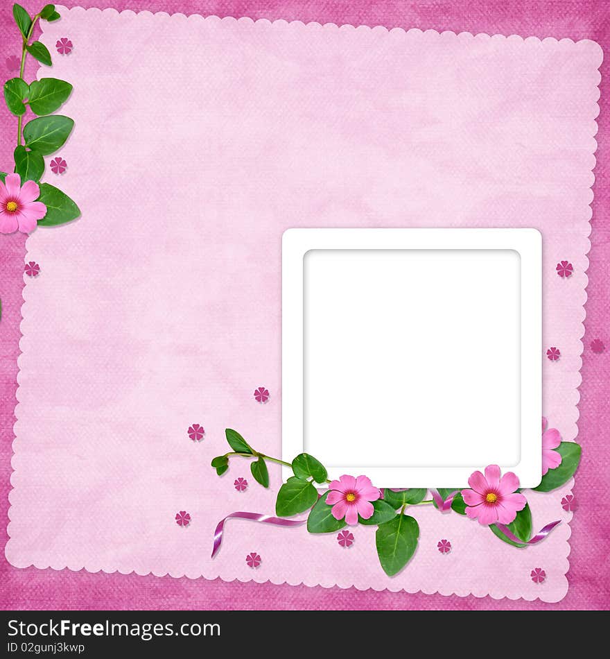 Card for the holiday with flowers on the abstract background. Card for the holiday with flowers on the abstract background