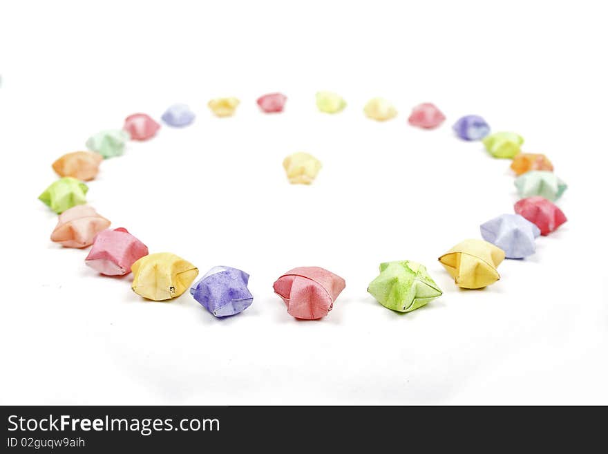 Color lucky stars origami circle