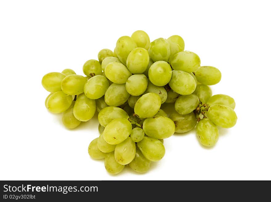 White grapes isolated on a white background