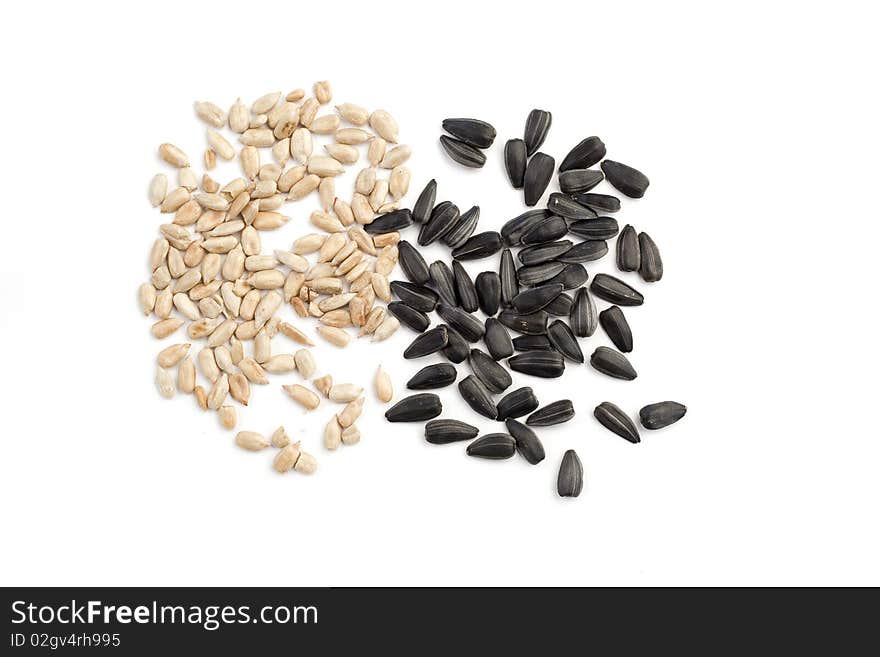 Sunflower seeds and sunflower clean seeds. Sunflower seeds and sunflower clean seeds