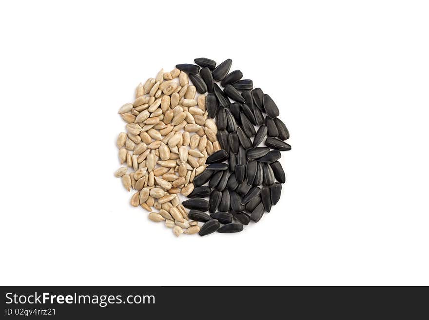 Yin Yang symbol of sunflower seed. Yin Yang symbol of sunflower seed