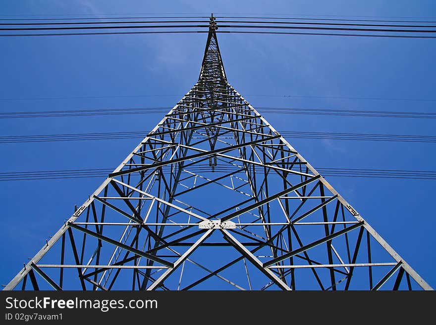 Electric pillar and danger sign