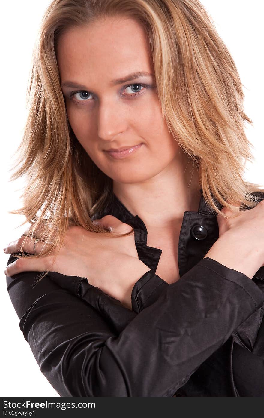 Young Blonde Modern Woman With Stylish Clothes