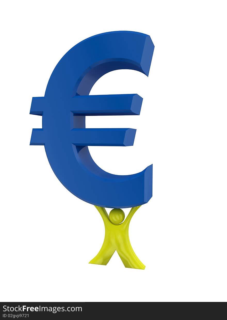 Man carrying euro money economy finance