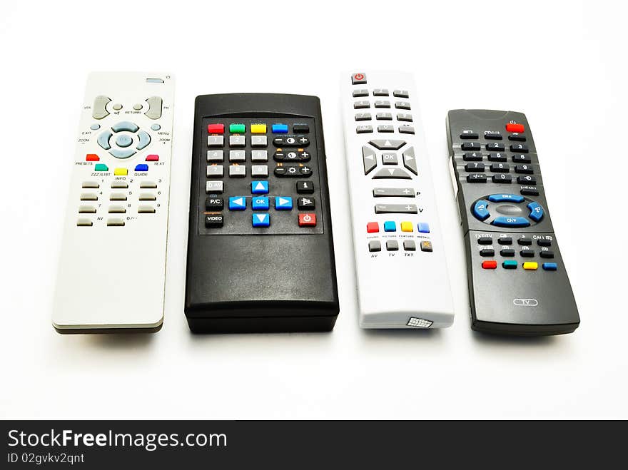 Image of a small group of television panels isolated on a white background. Image of a small group of television panels isolated on a white background