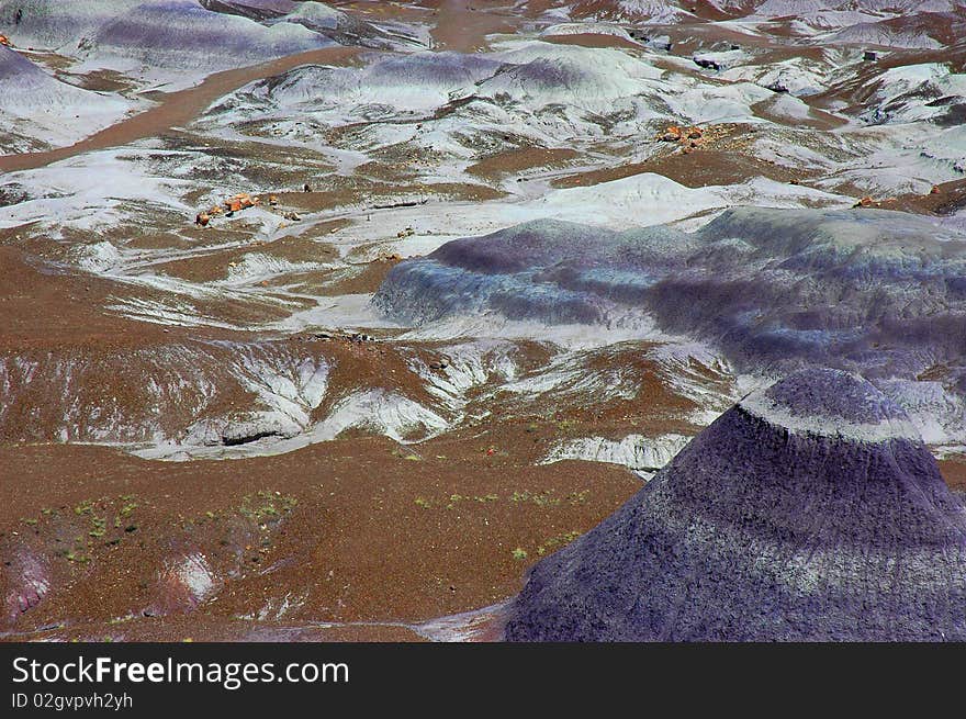 Landscape of Petrified Forest, Ariz, western USA