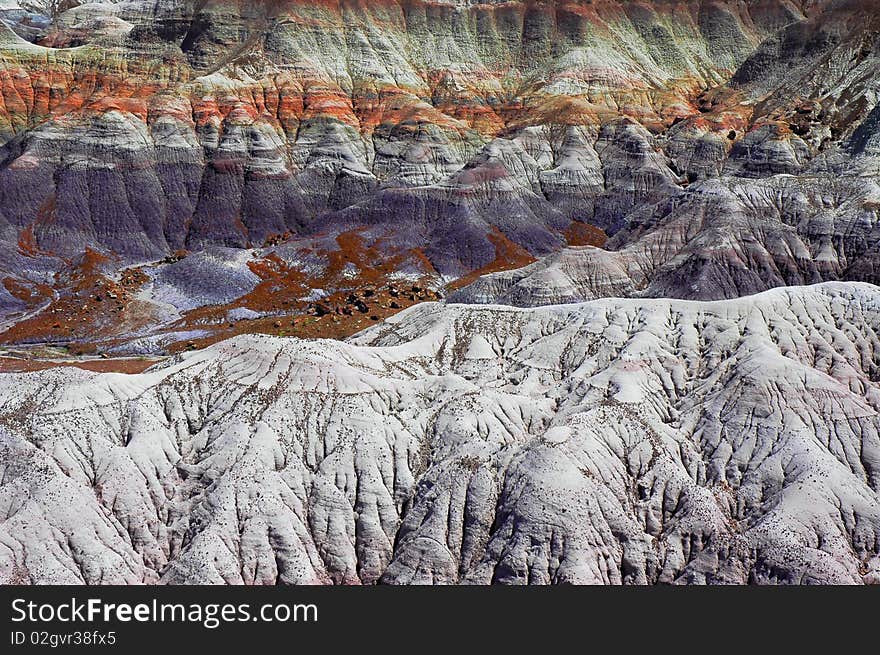 Landscape of Petrified Forest, Ariz, western USA