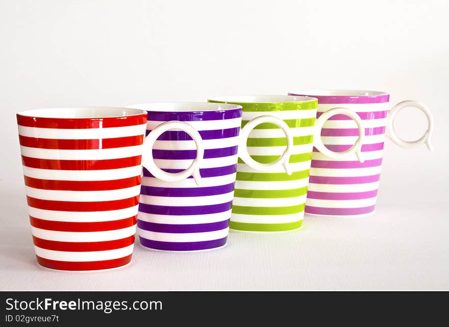 Cups for milk colored stripes