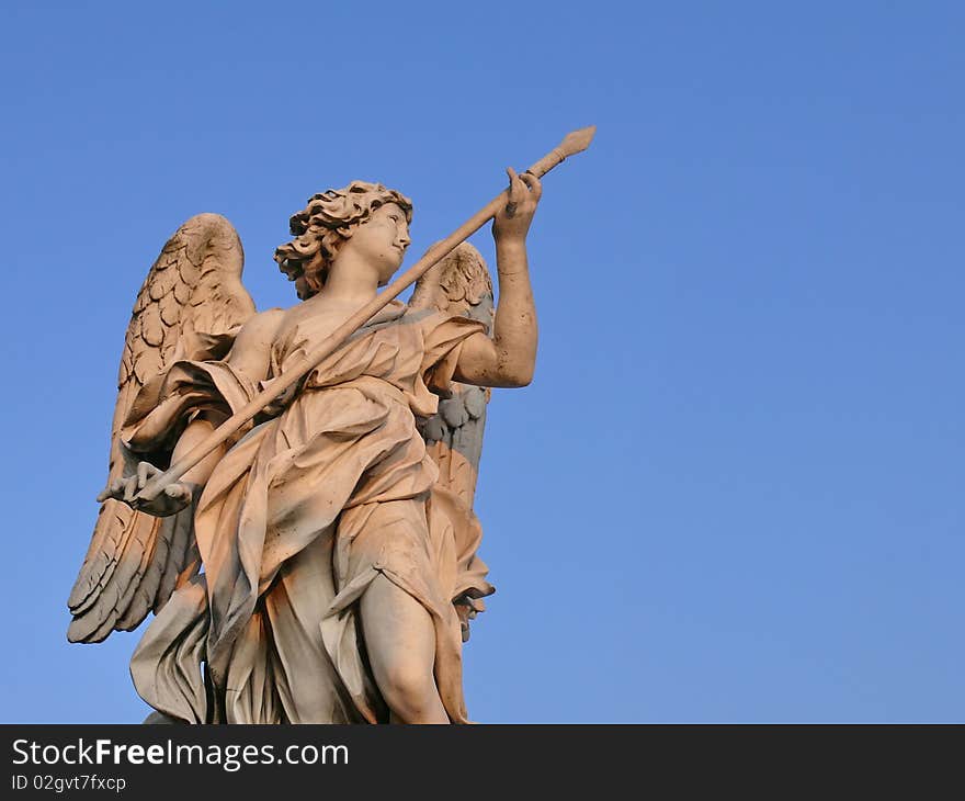 Angel With Lance. Sant Angelo Bridge. Rome. Italy