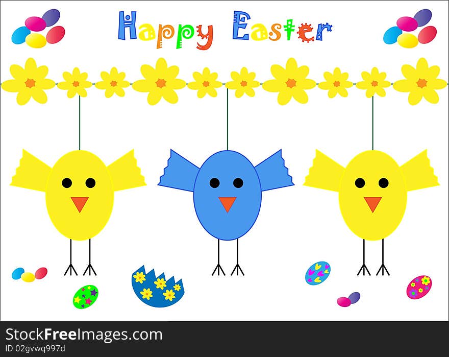 Happy Easter Card Chicks