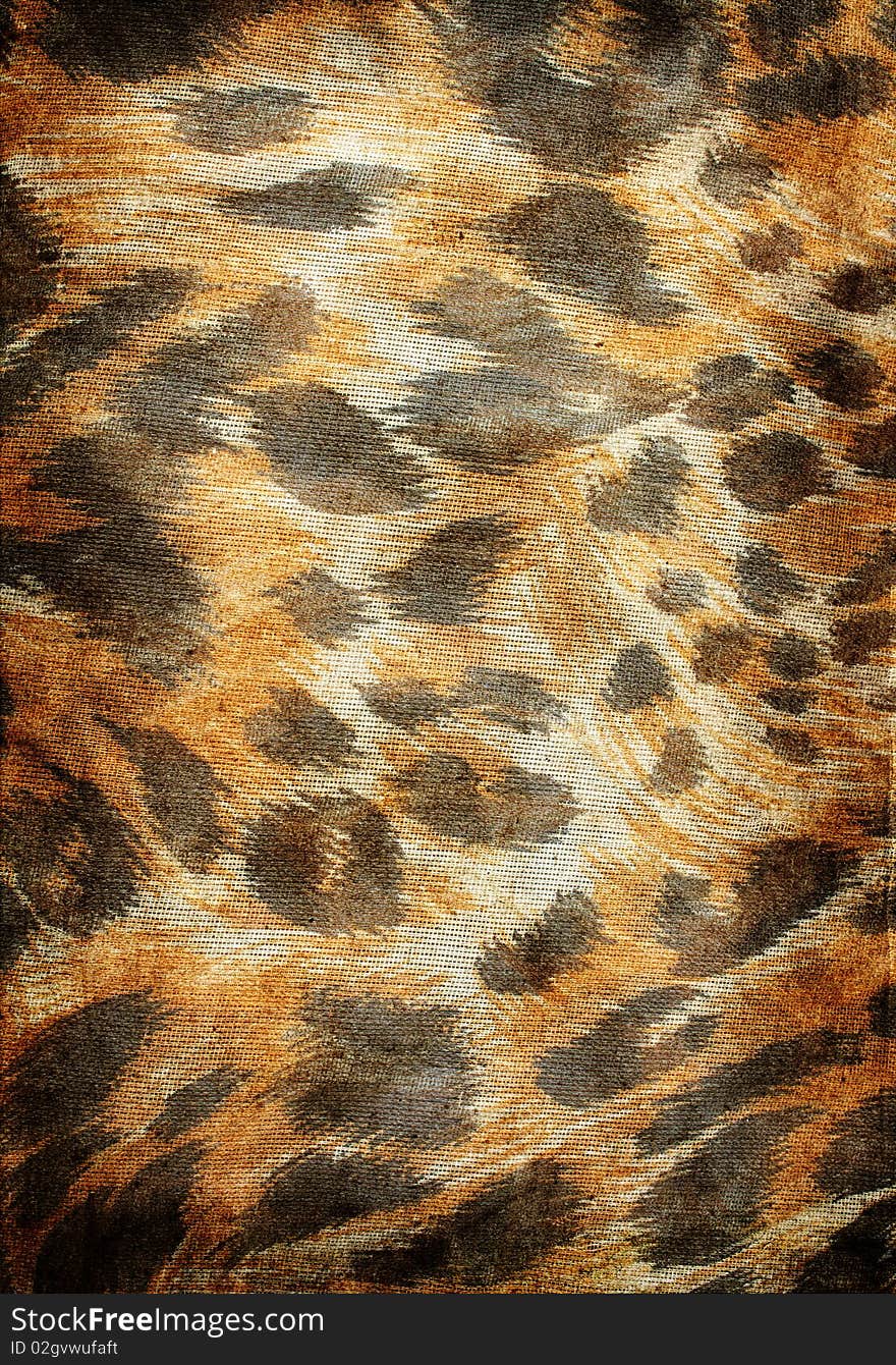 Grunge tiger on stained paper background. Grunge tiger on stained paper background