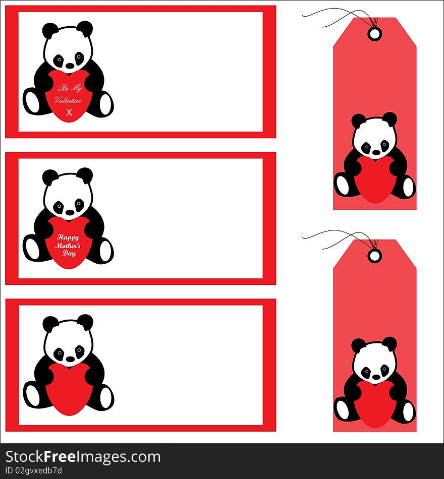 Panda Bear Banners And Labels