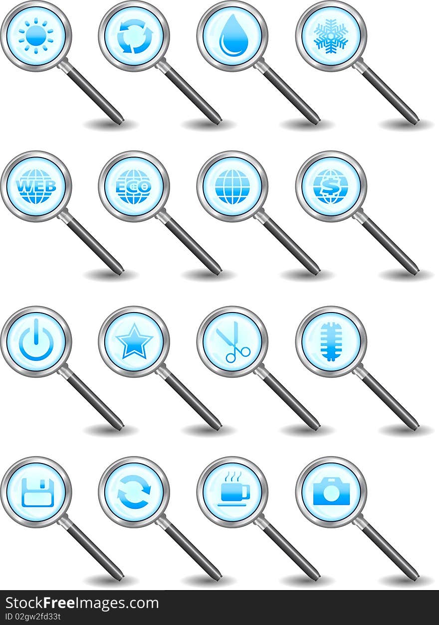 Set of search web icons