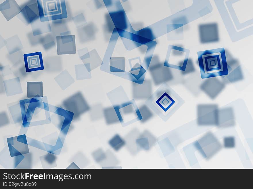 Abstract blue square bokeh background. Abstract blue square bokeh background