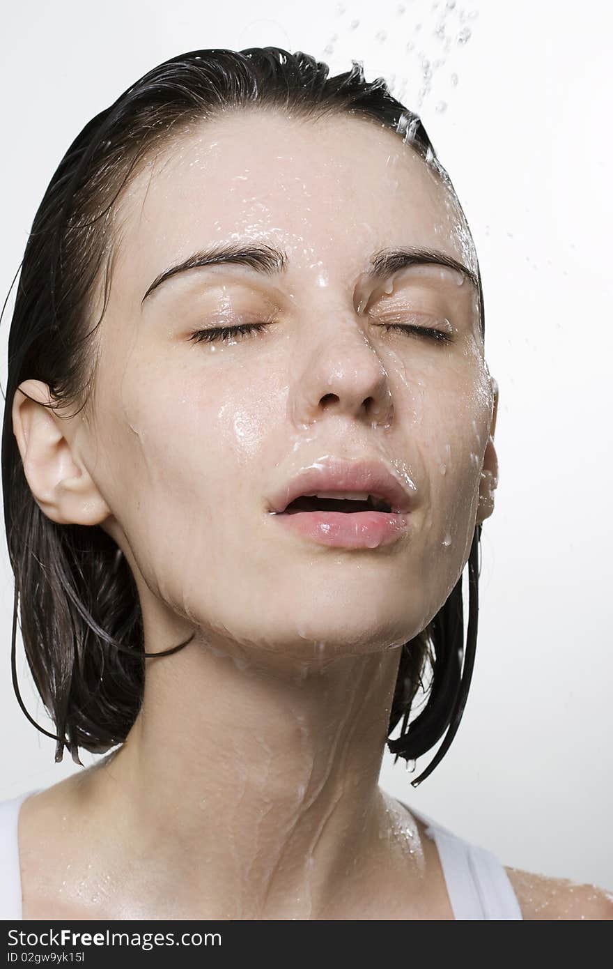 Portrait of wet woman