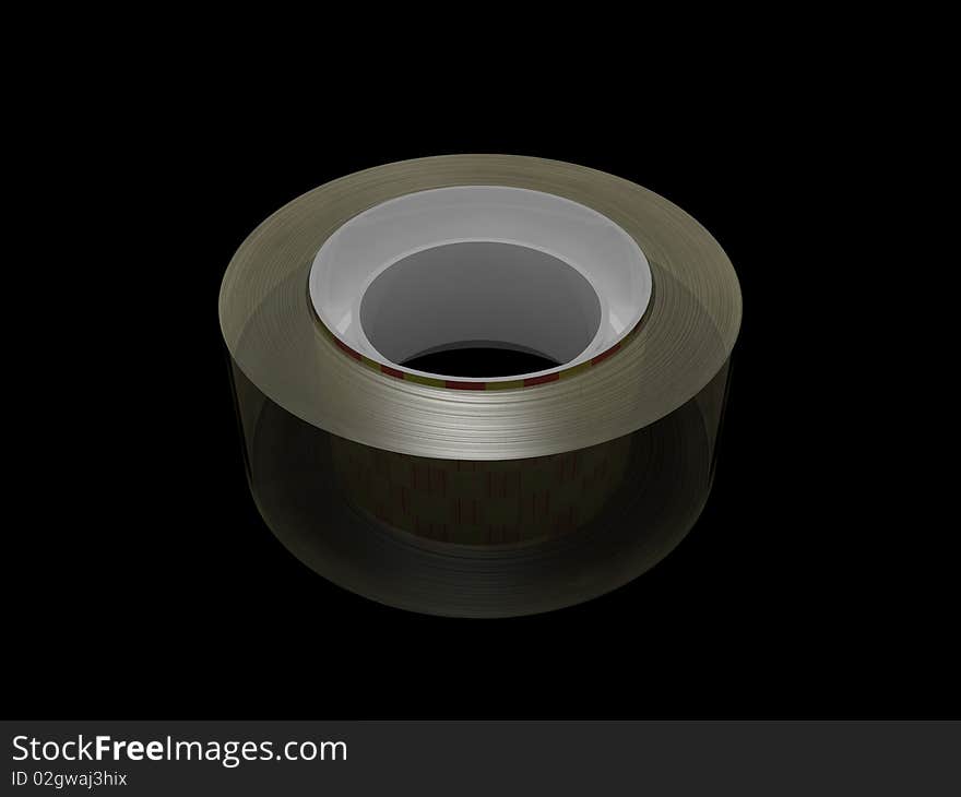 Isolated scotch tape  on black background