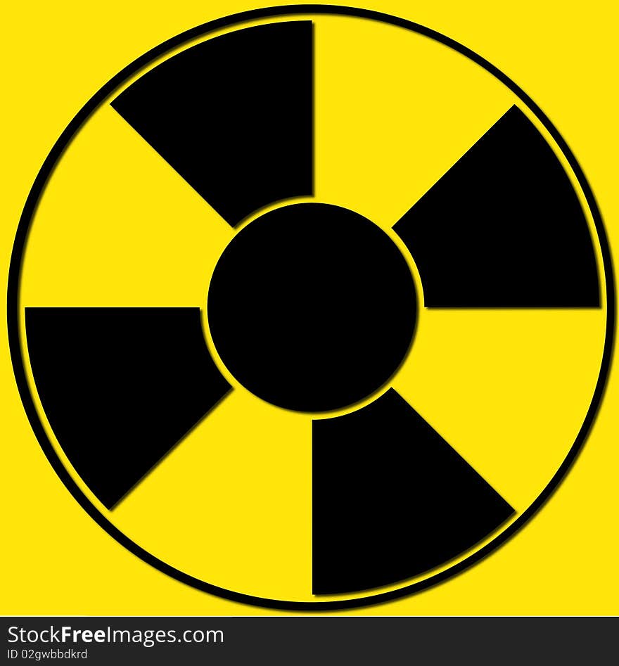 Black yellow radiation fan, radioactive