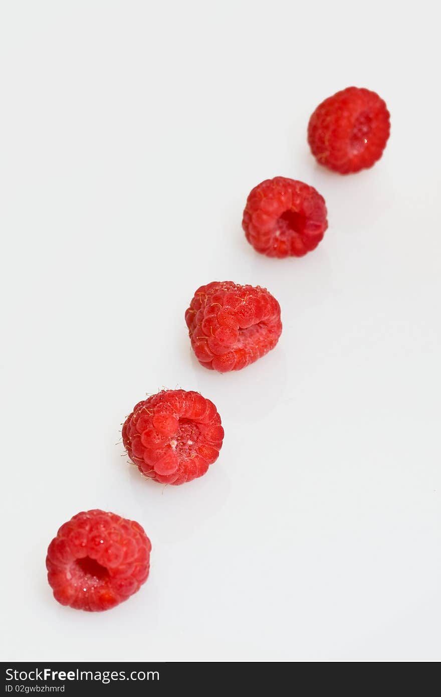 Raspberries in a row