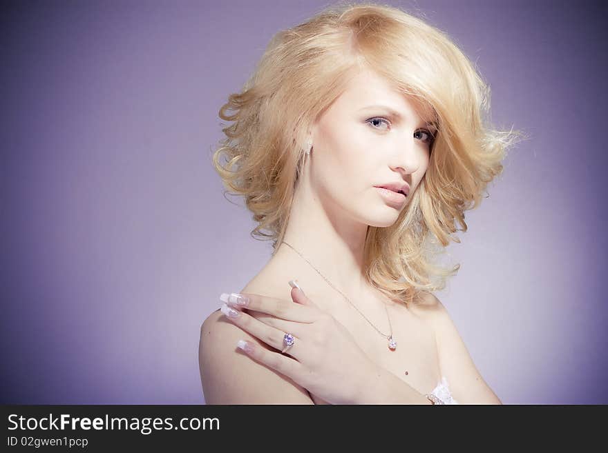 Model posing with make-up and jewels. Model posing with make-up and jewels