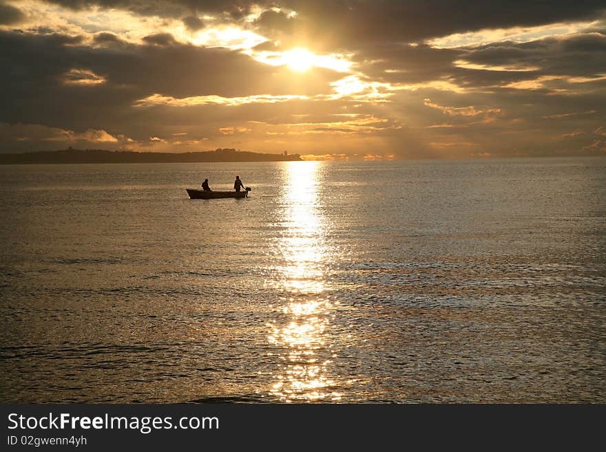 Sunset on the Adriatic coast of Slovenia