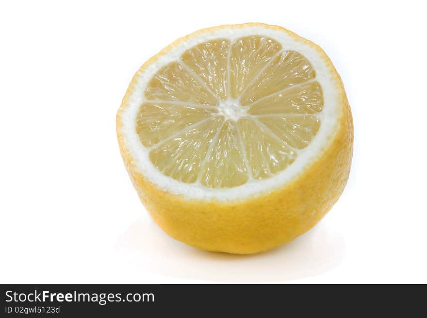 Cutted lemon isolated on white