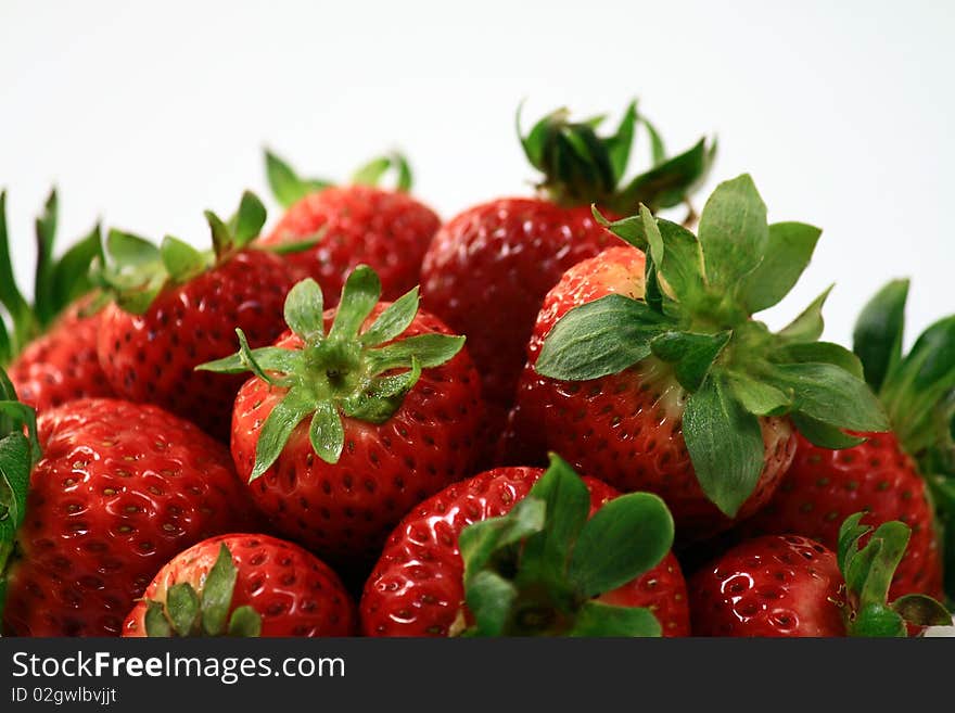 Bunch of red strawberry with white background. Bunch of red strawberry with white background