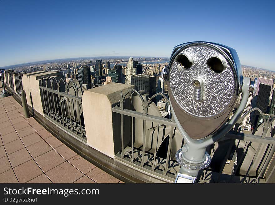 Panoramic view of New York city from The Top of The Rock. Panoramic view of New York city from The Top of The Rock.