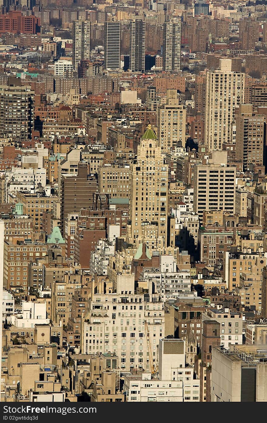View of a Sea of Buildings in a Metropolis: New York city.