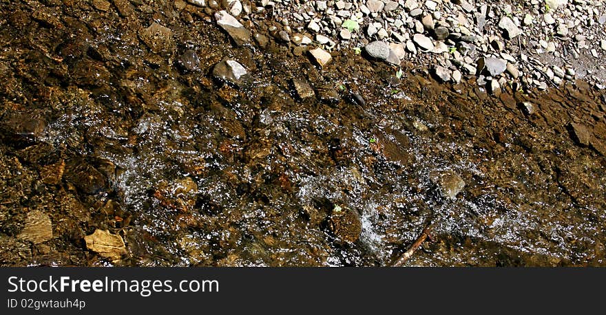 Shallow water running across rocks. Shallow water running across rocks