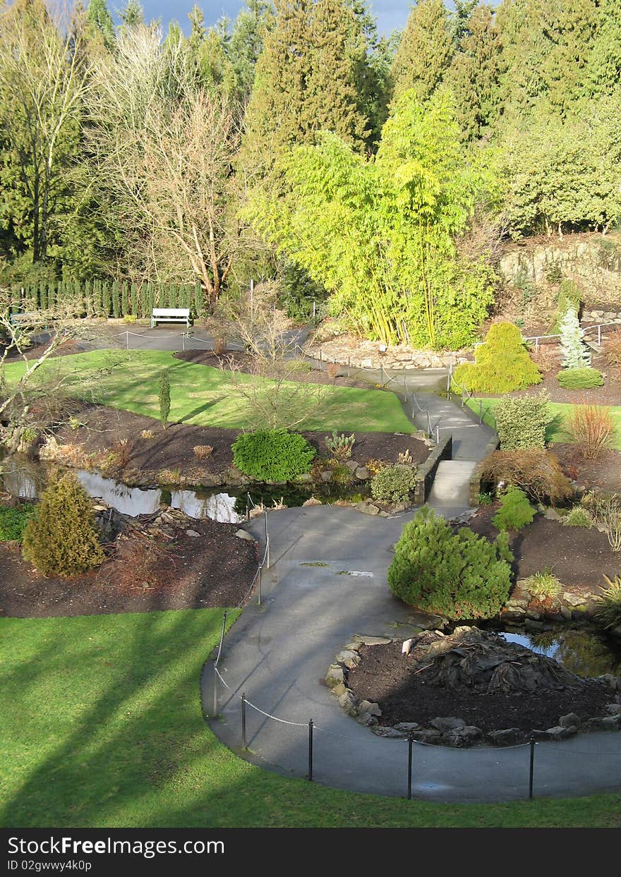 Large garden in the spring