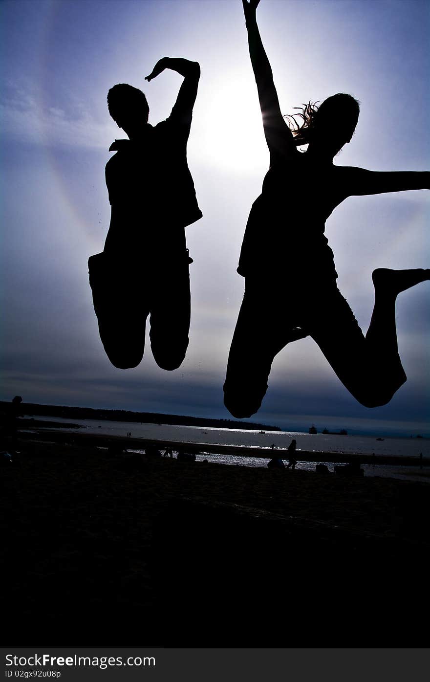 Jumping silhouette