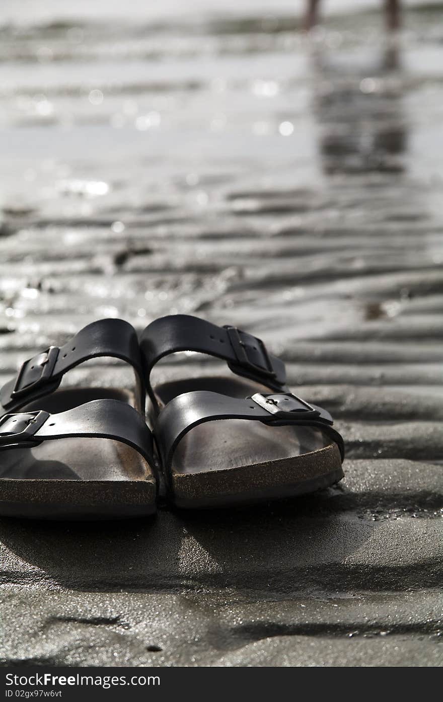 Sandles on beach