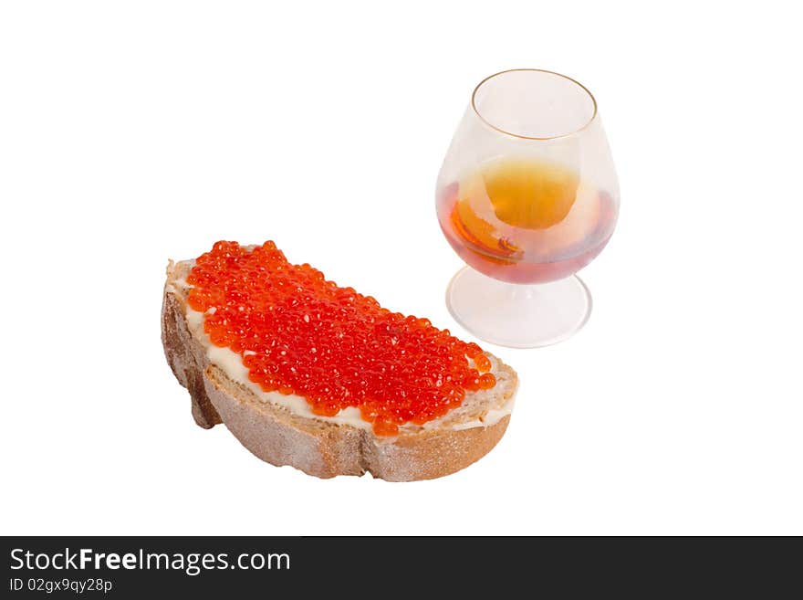 Sandwich With Salmon Caviar