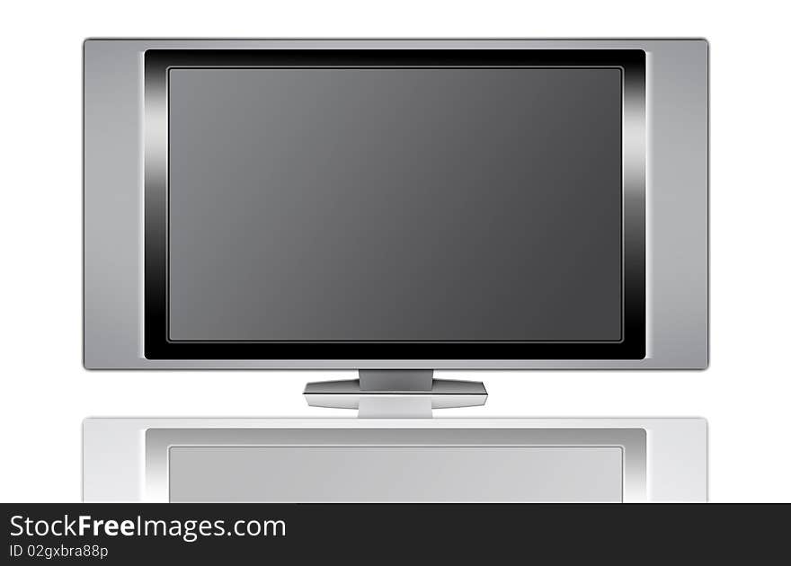 Plasma TV isolated on white background