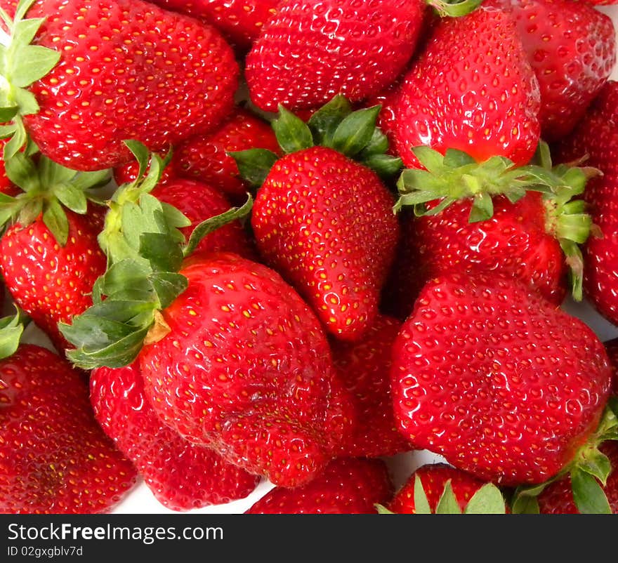 Background of juicy ripe strawberries