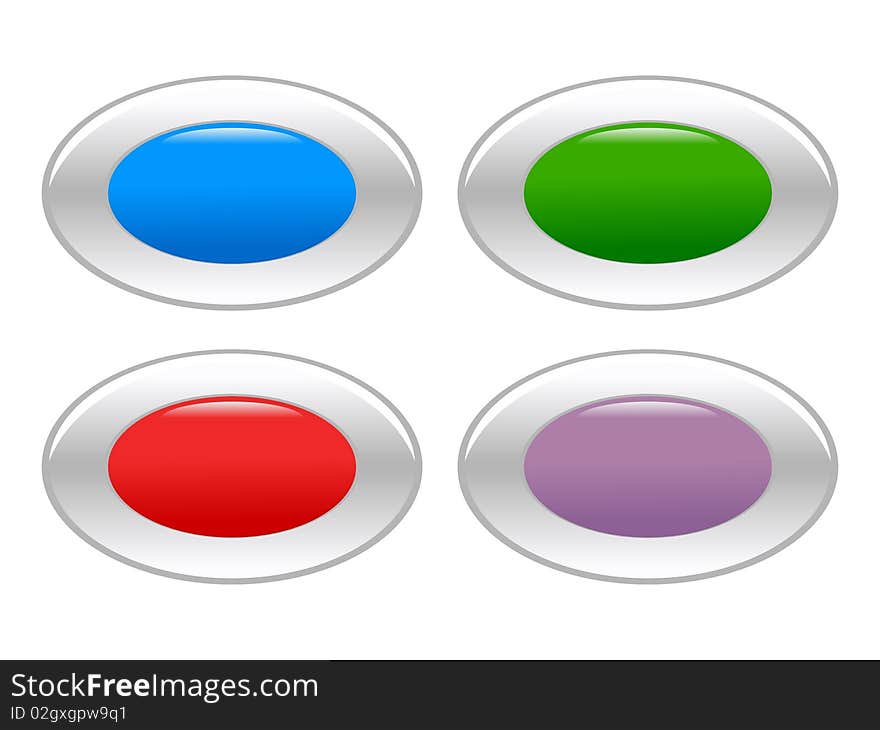 Set Of Colored Buttons