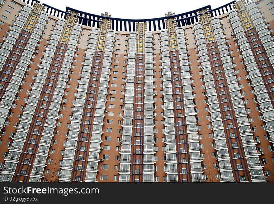 Modern and high residential building in China.