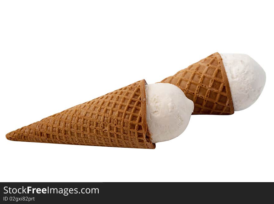 Ice-cream on a white background