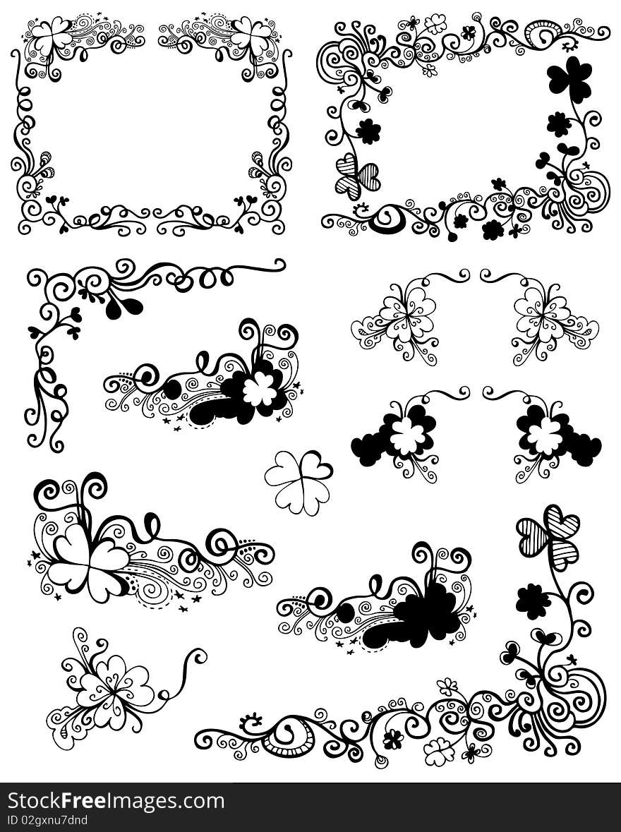 Floral background set for your text. Floral background set for your text