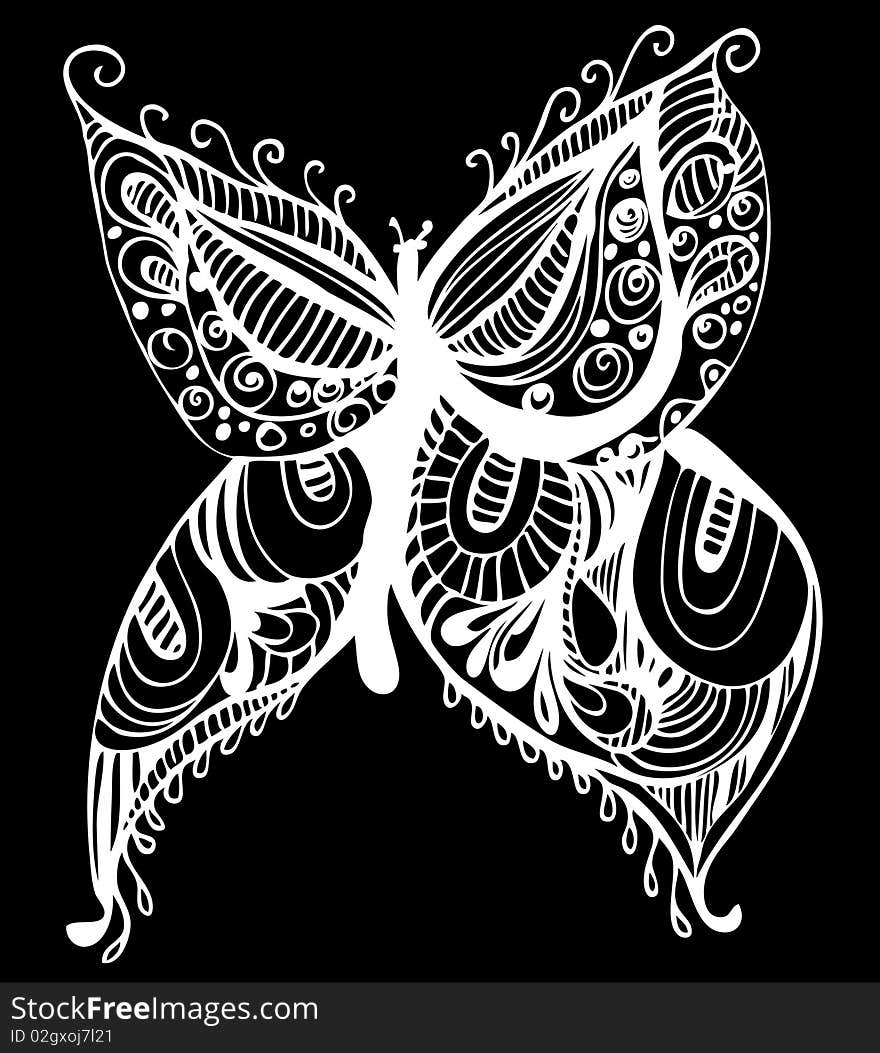 Abstract butterfly drawing